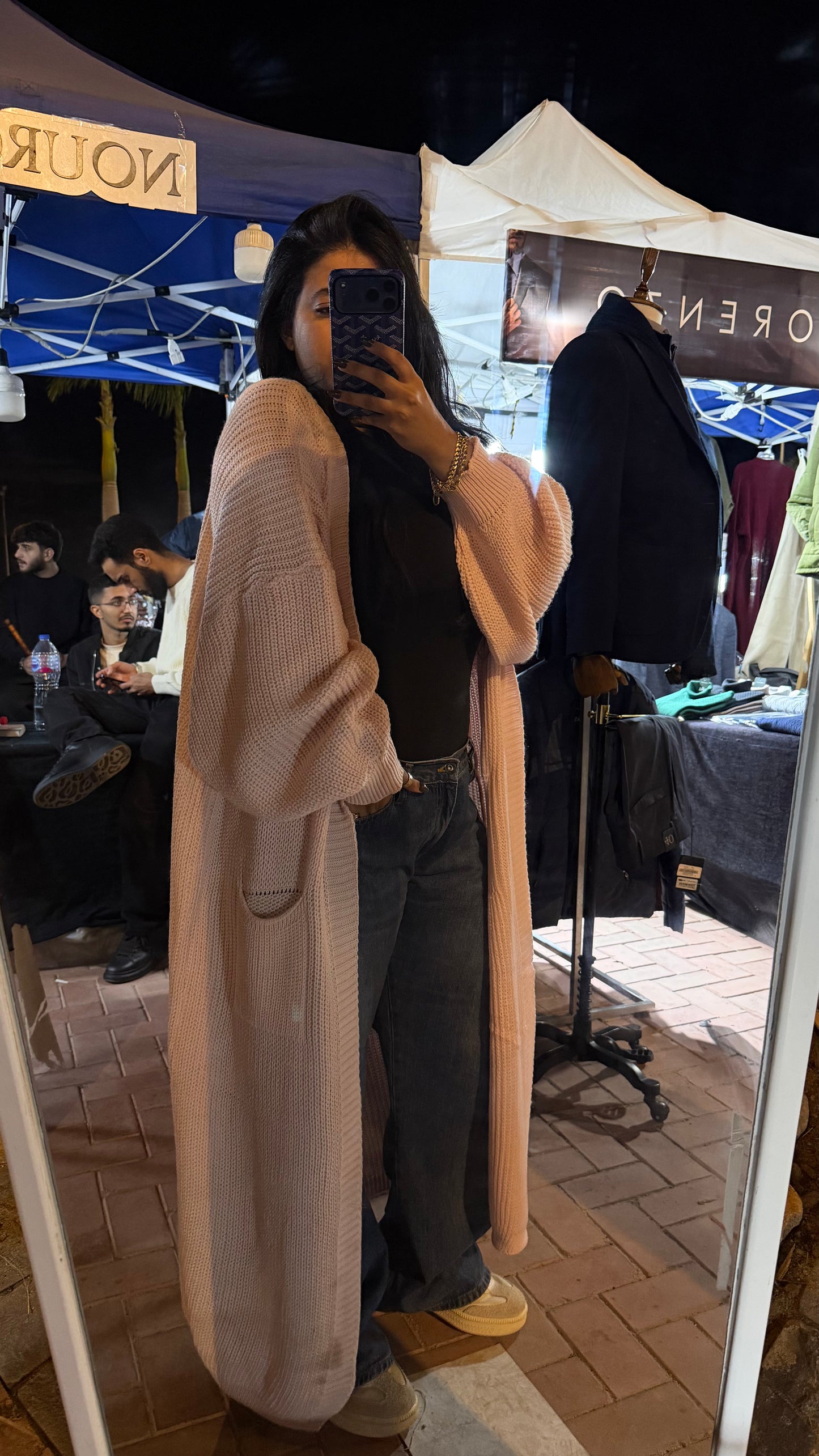 baby pink long cardigan