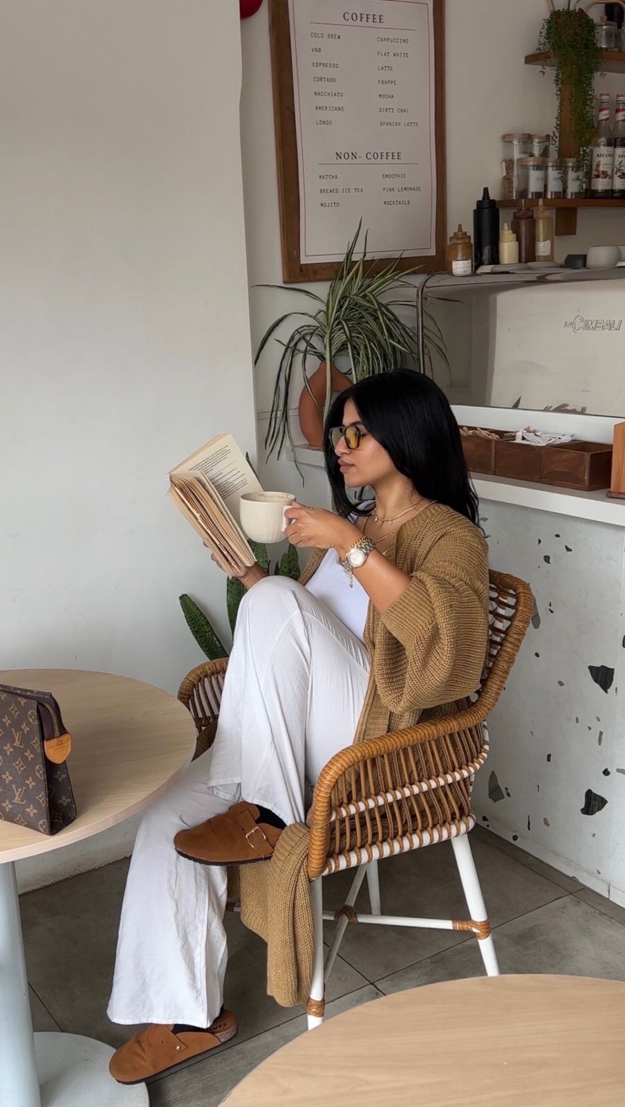 camel cardigan