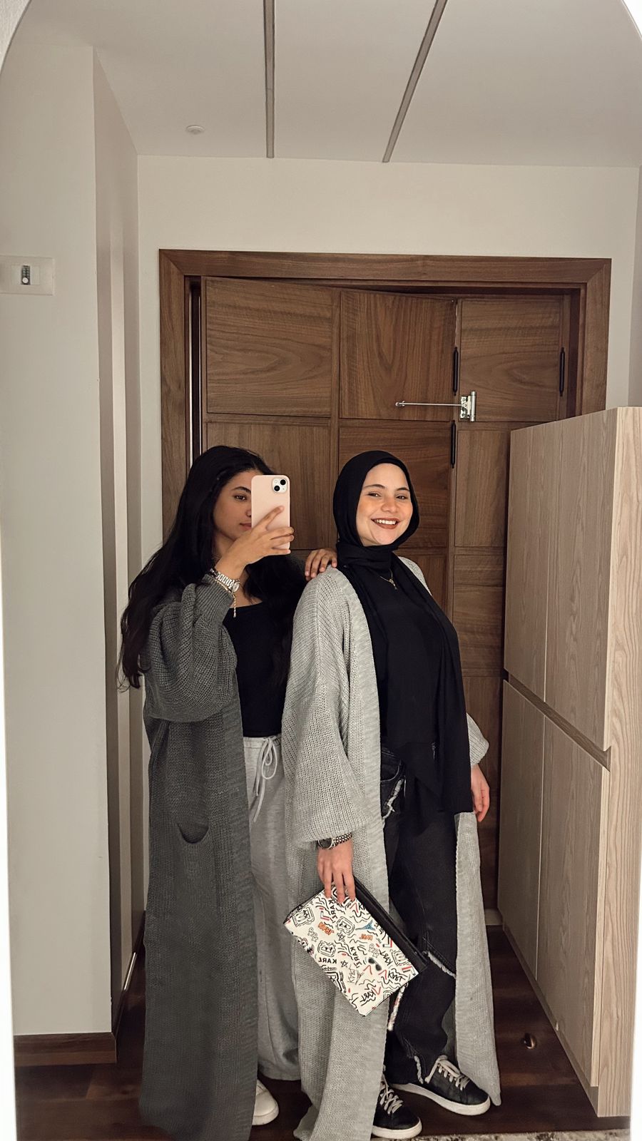 dark grey long cardigan