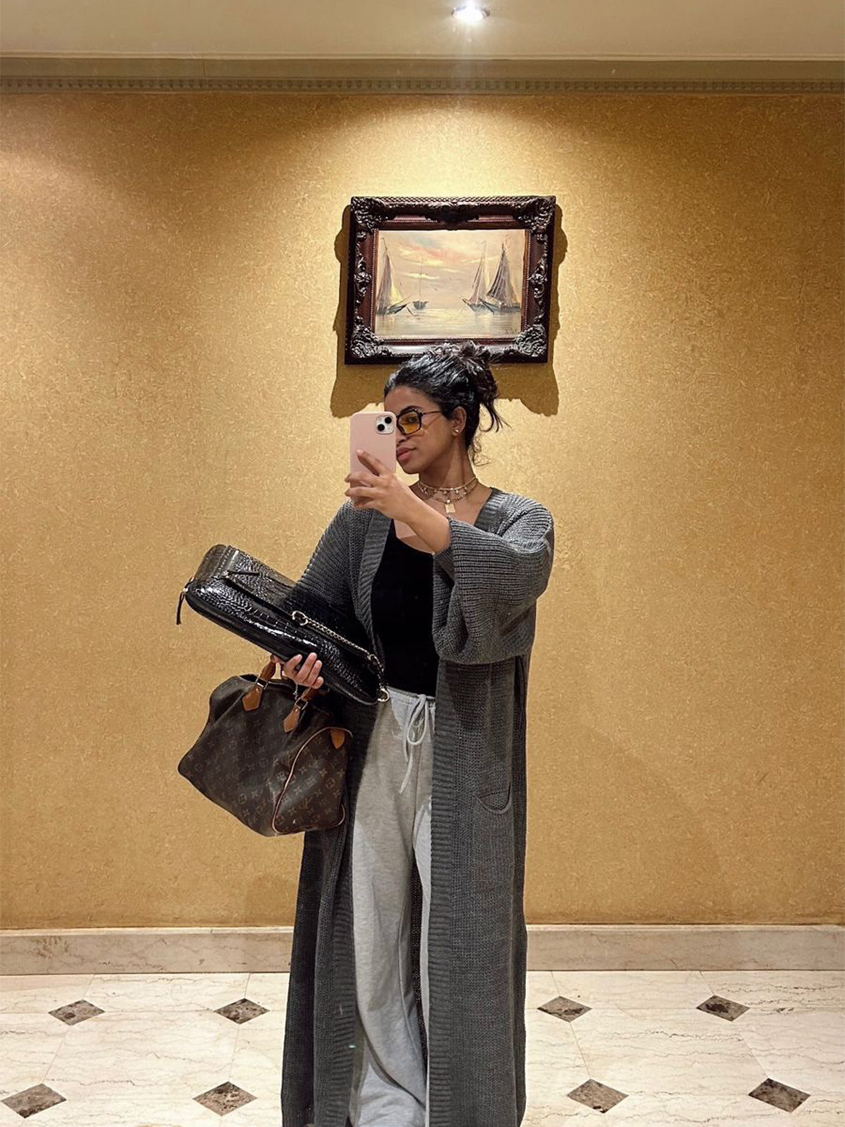 dark gray cardigan