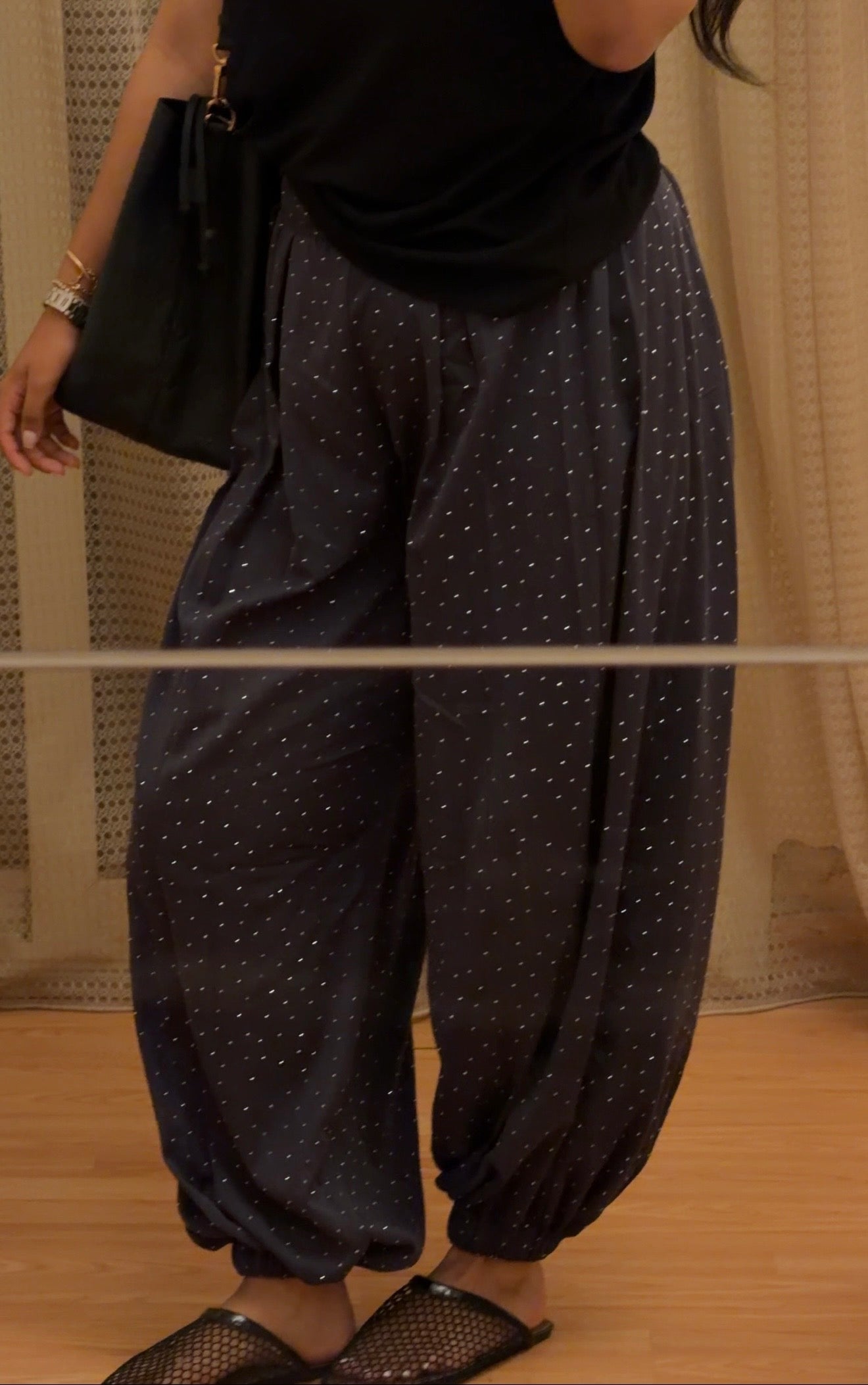 the dark grey balloon bling pants
