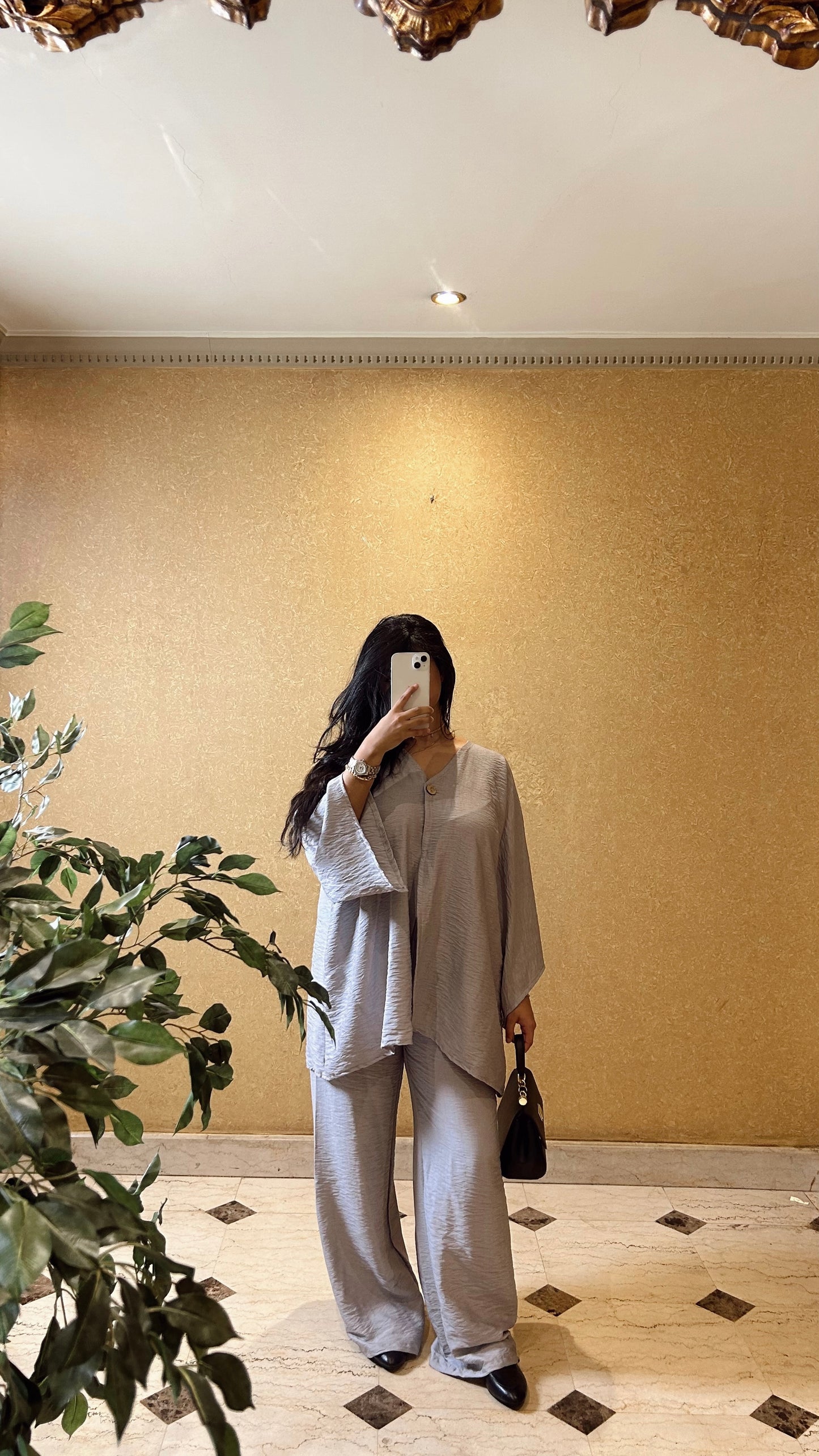 light grey linen set