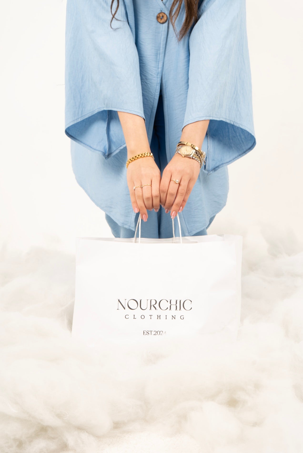 baby blue linen set