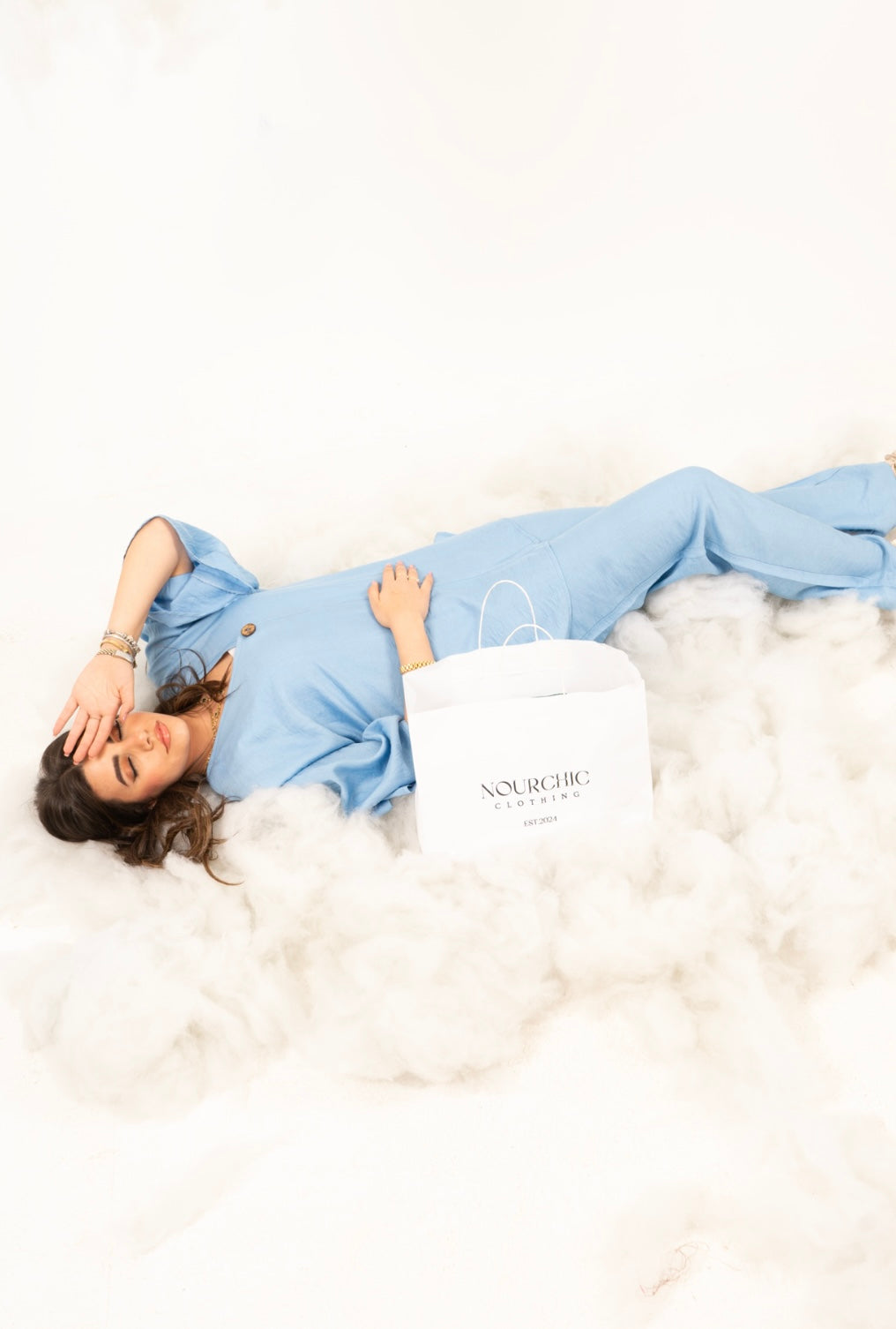 baby blue linen set