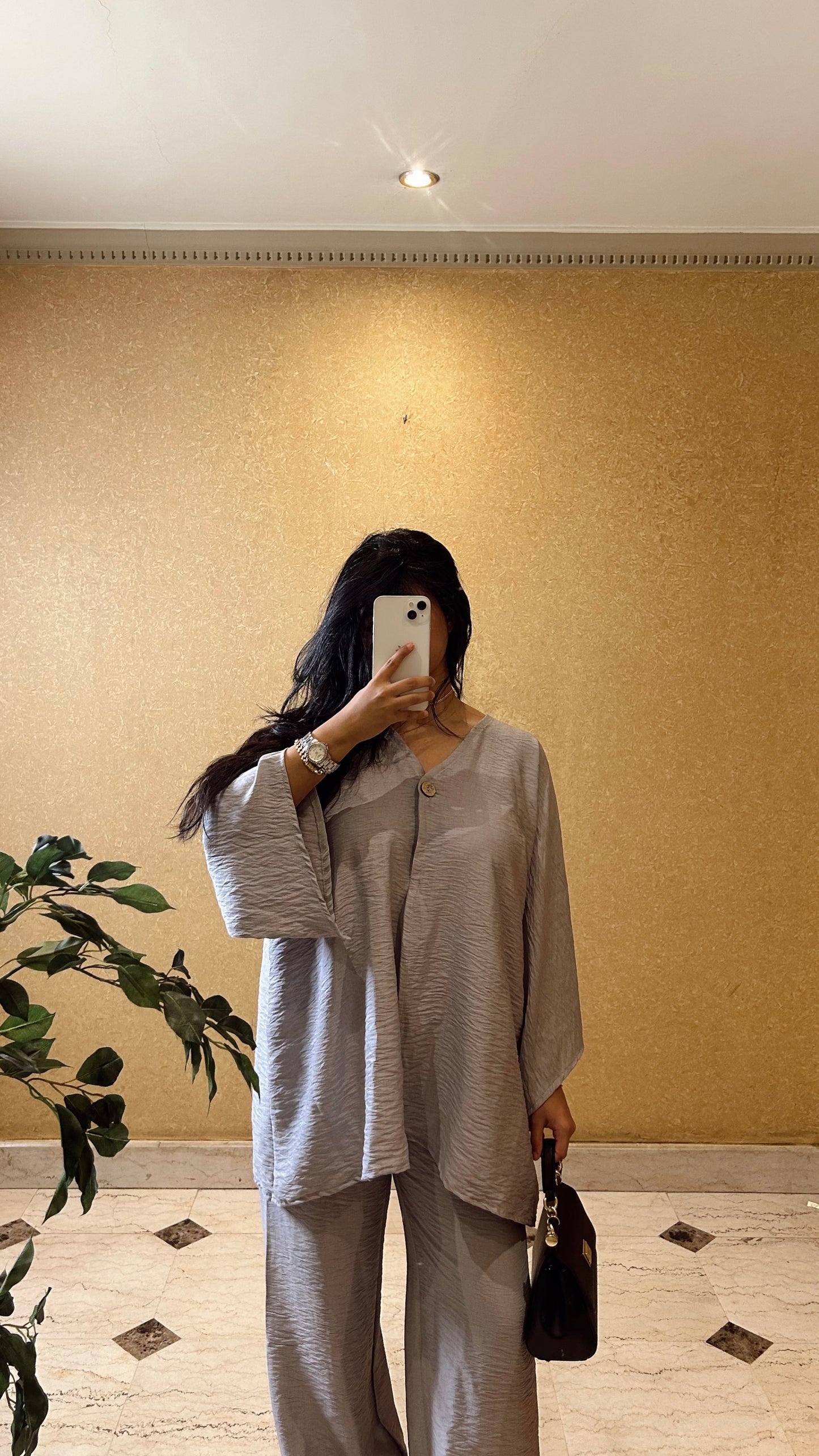 light grey linen set