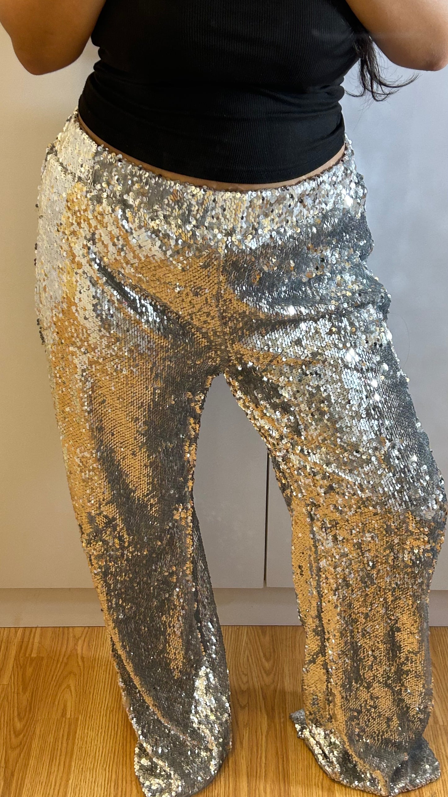 silver bling pants