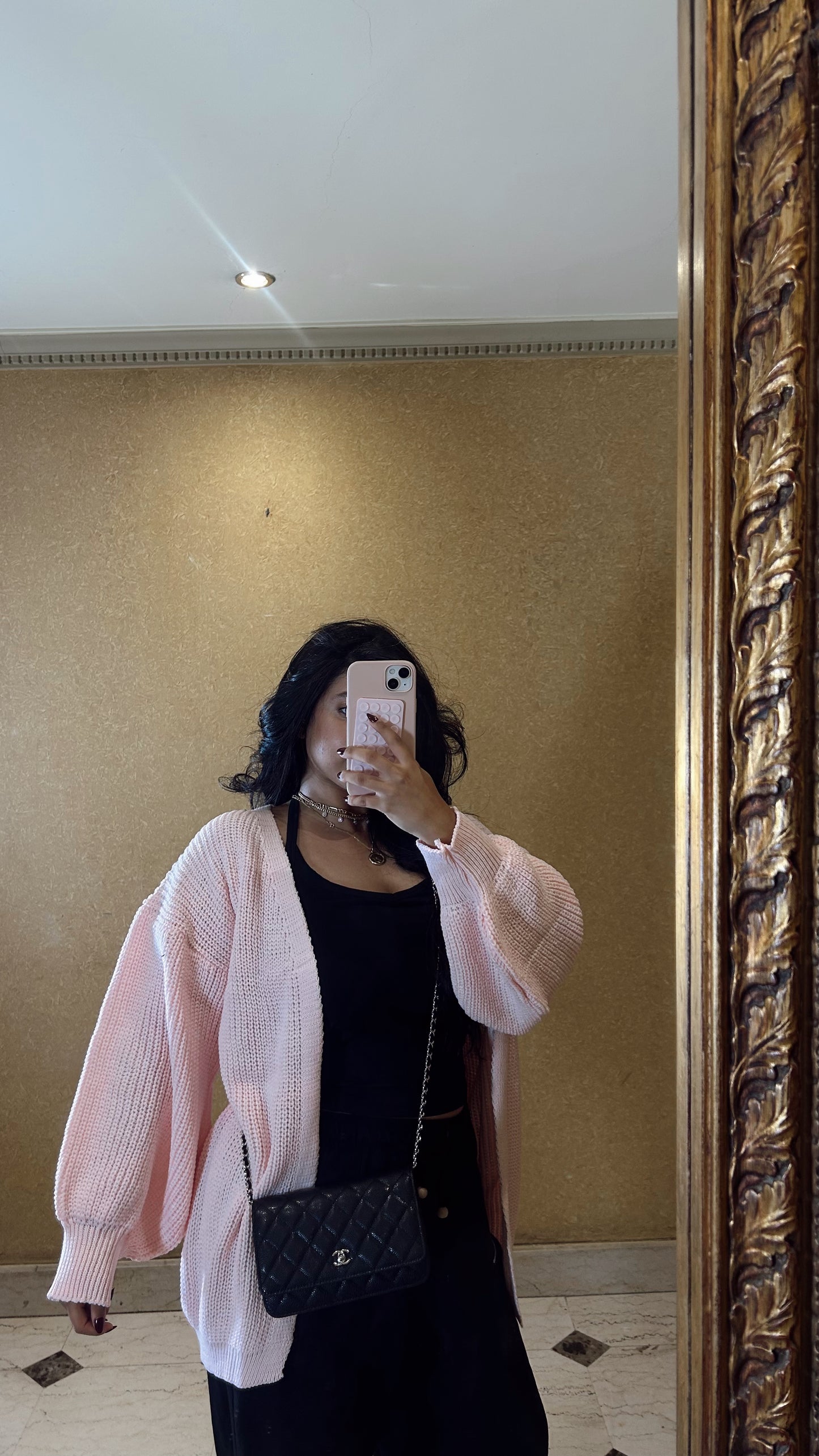 baby pink short cardigan