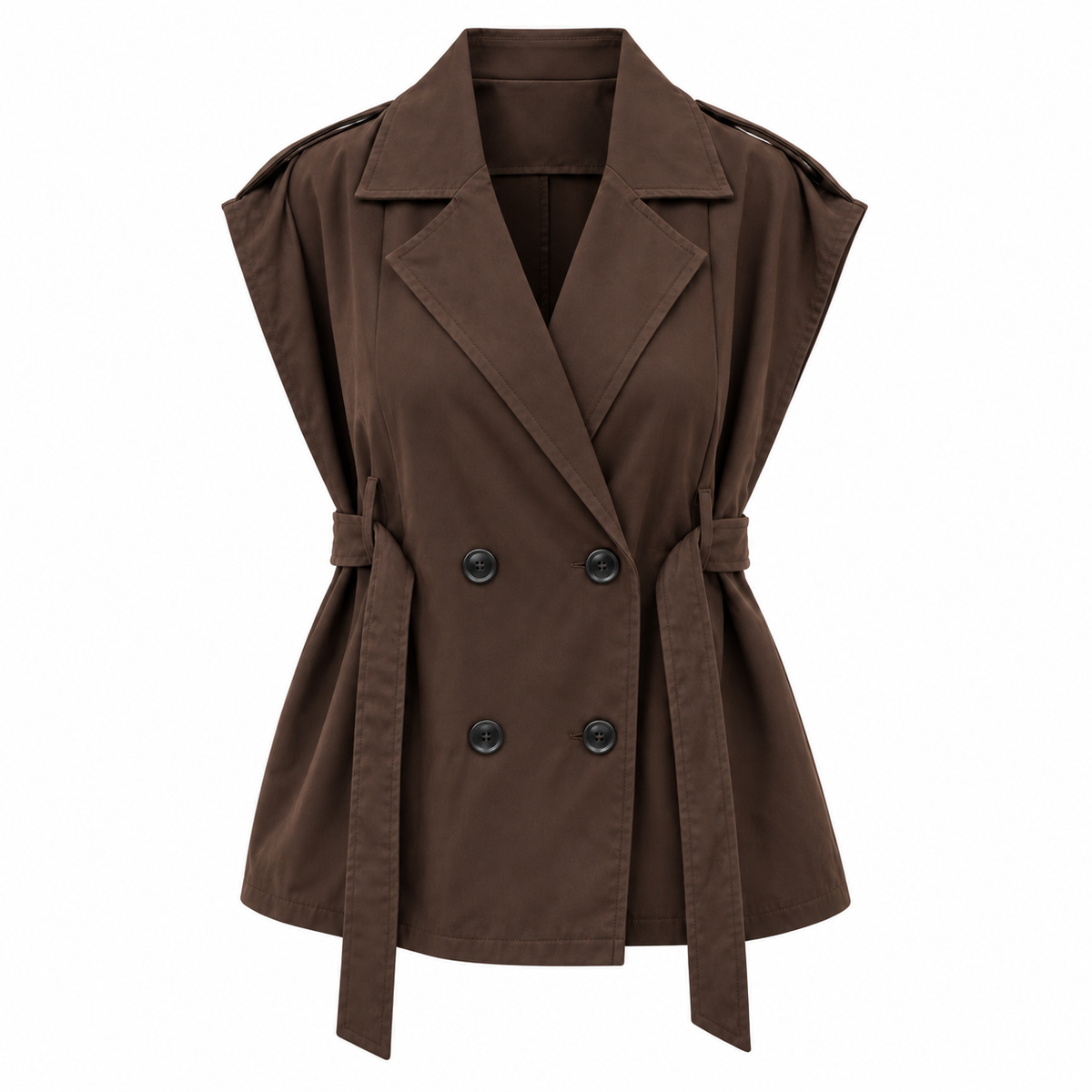 the cafe double-breasted belted vest