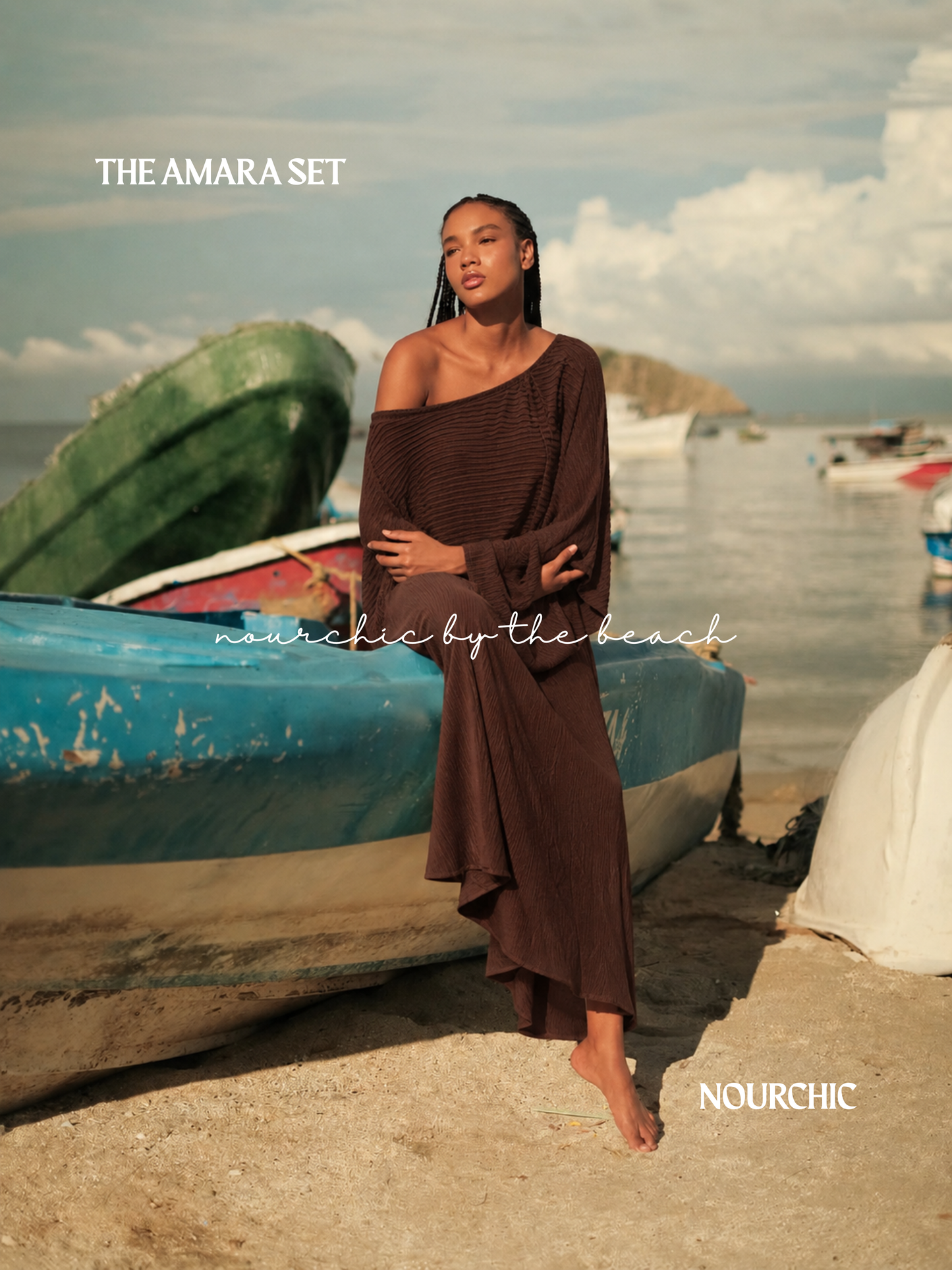 the amara knit set - dark brown