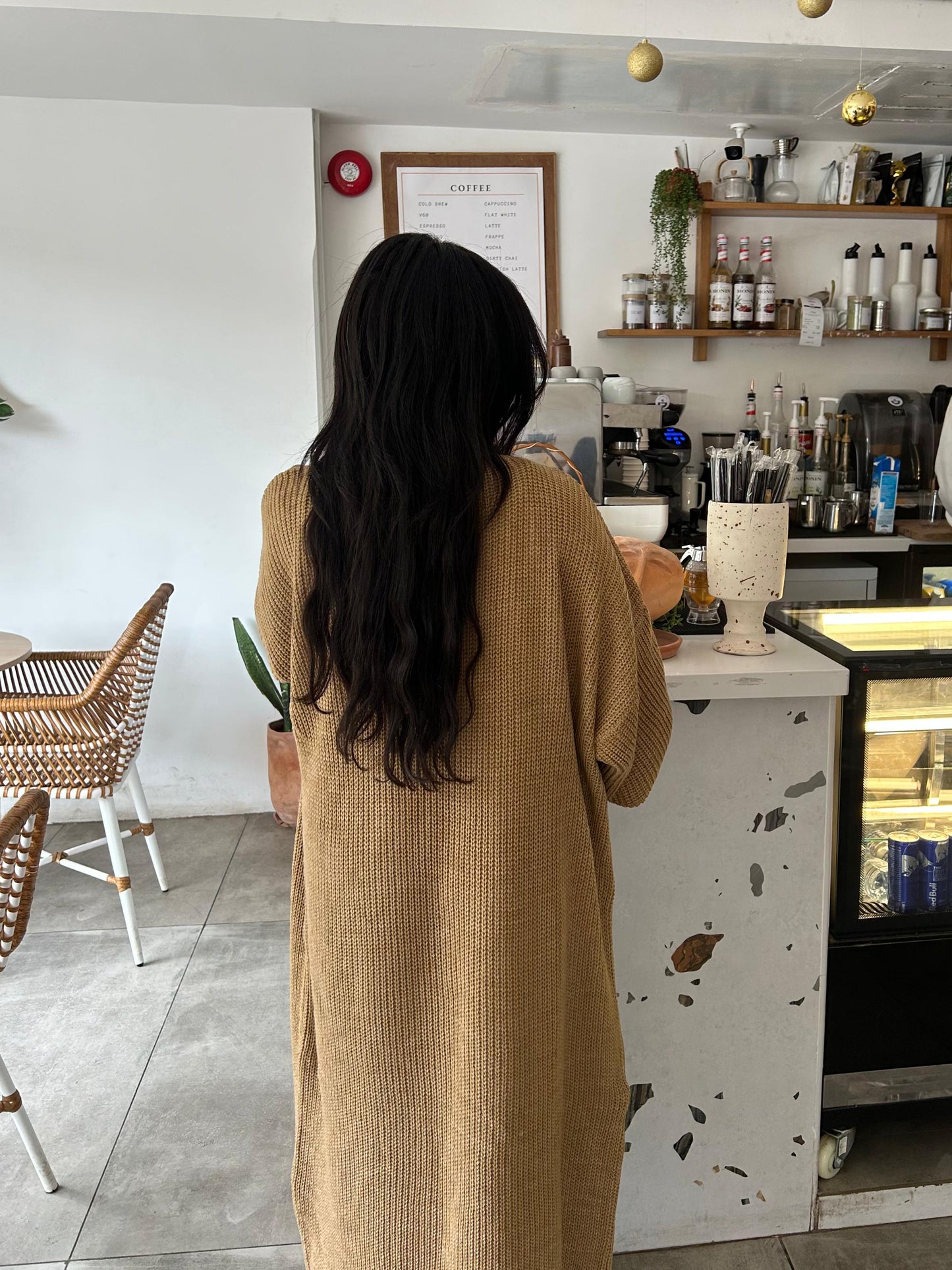 camel cardigan