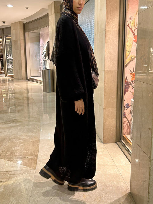 black cardigan