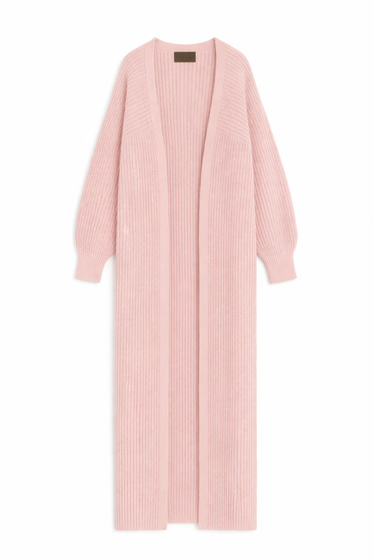 baby pink long cardigan