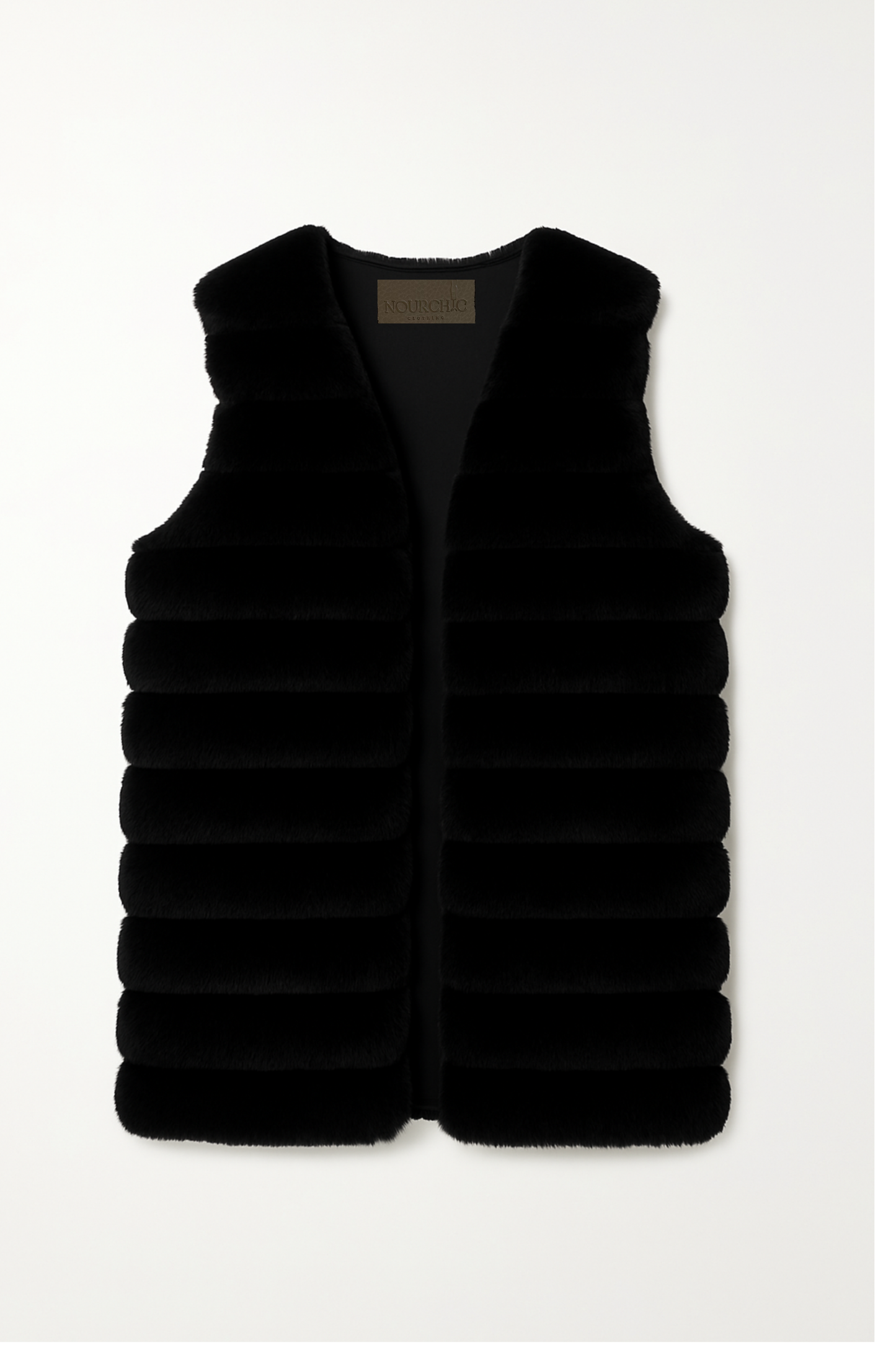 the fur black vest