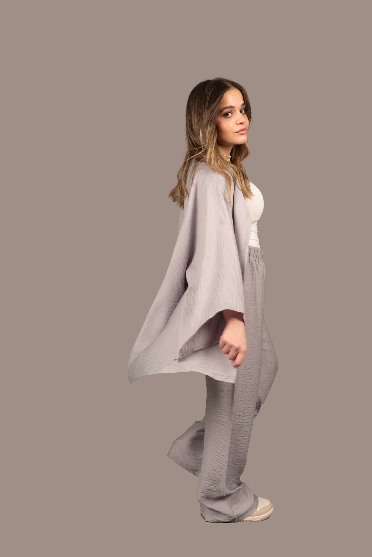light grey linen set