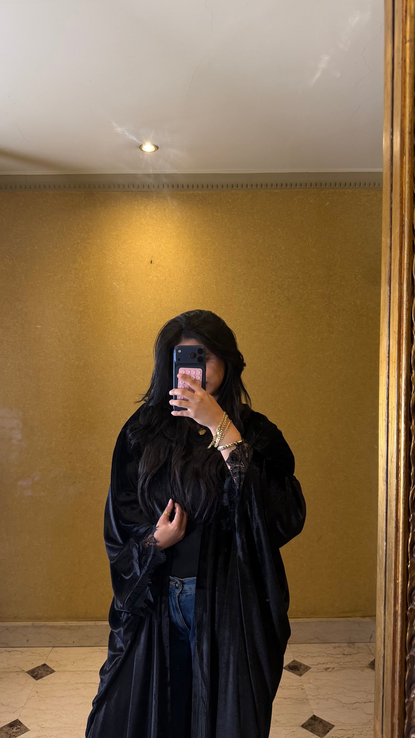 the black velvet abaya
