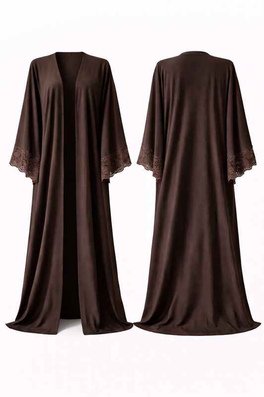 the brown lace abaya