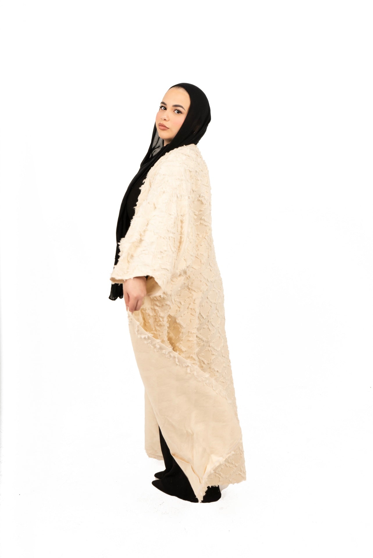 off-white abaya