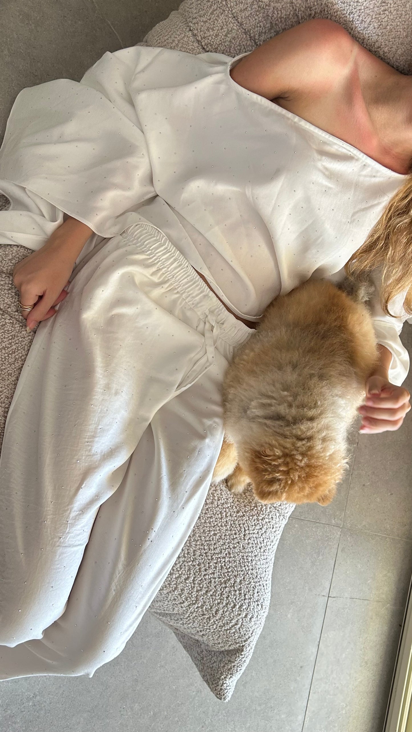 bling white linen pants