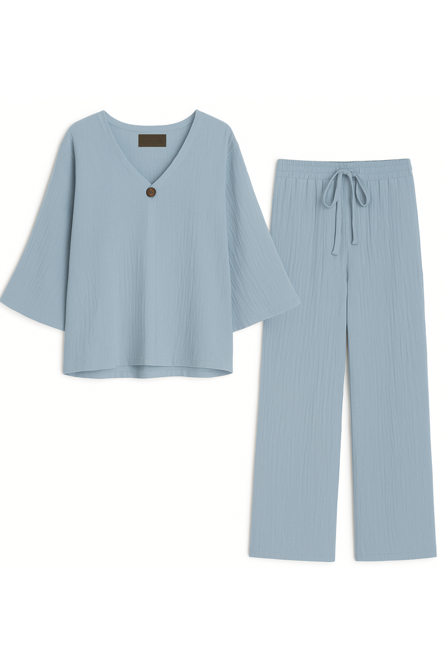baby blue linen set