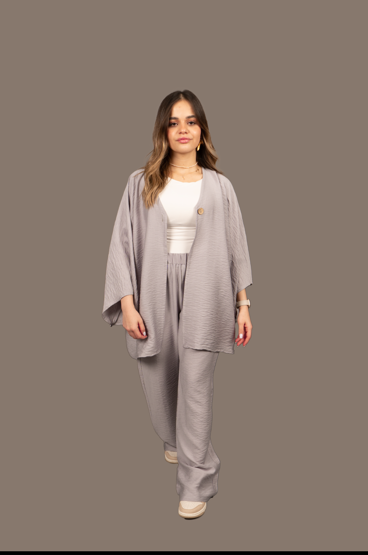 light grey linen set