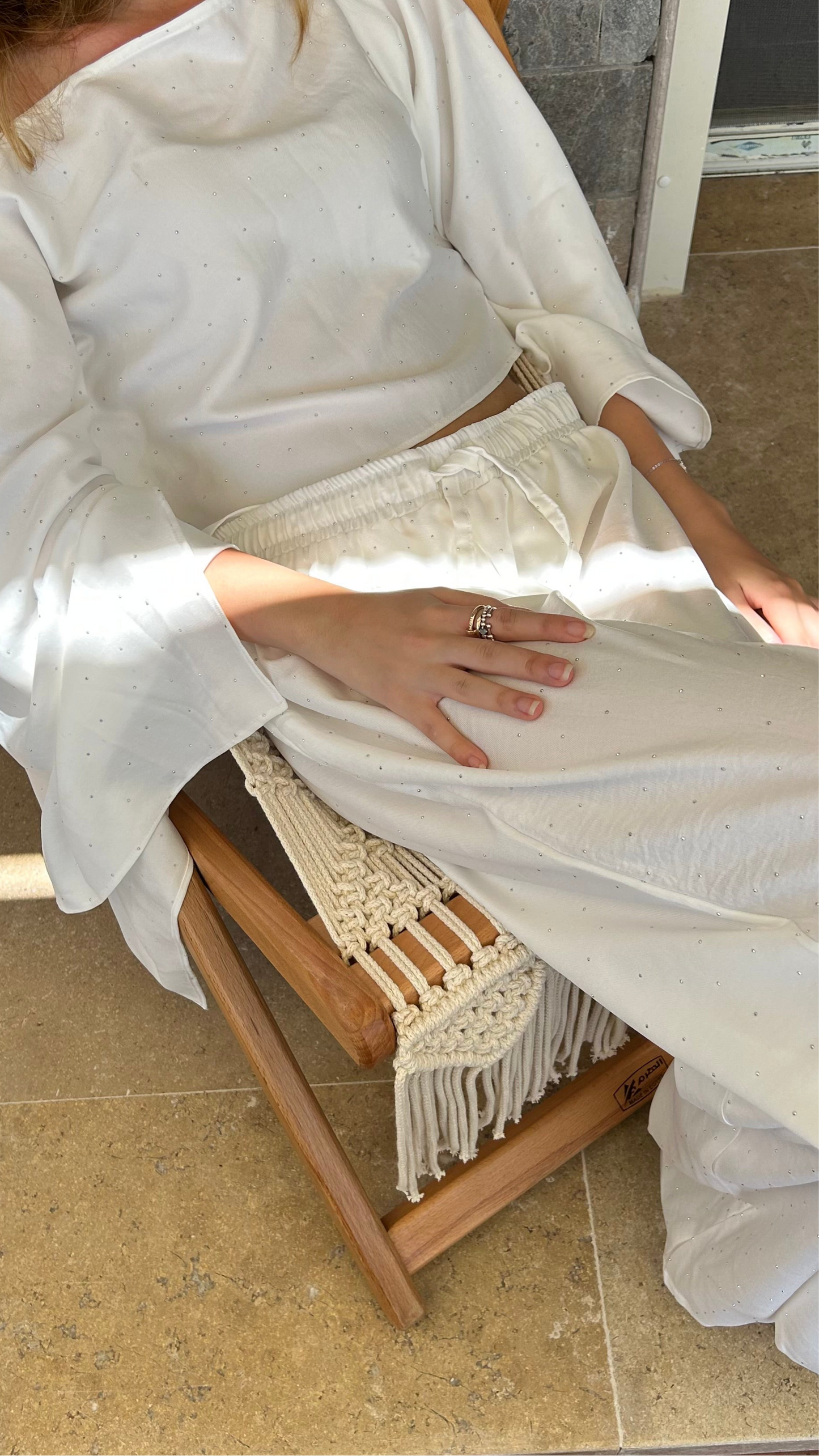 bling white linen pants