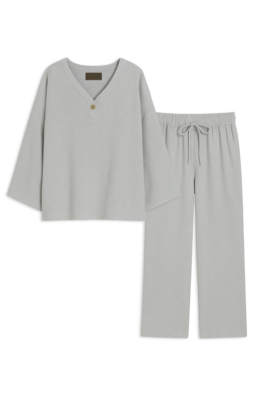 light grey linen set