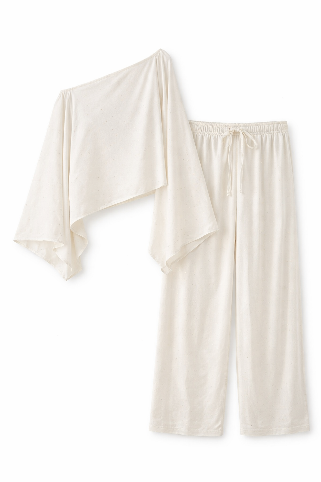 white bling linen set