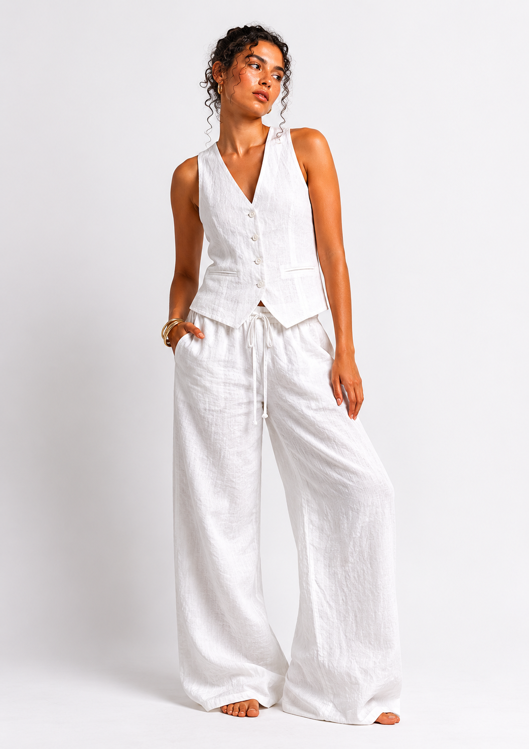 the white linen set