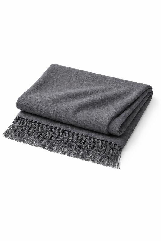 the dark-grey scarf