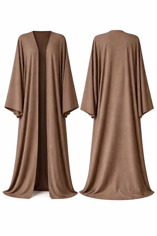 the beige bling abaya