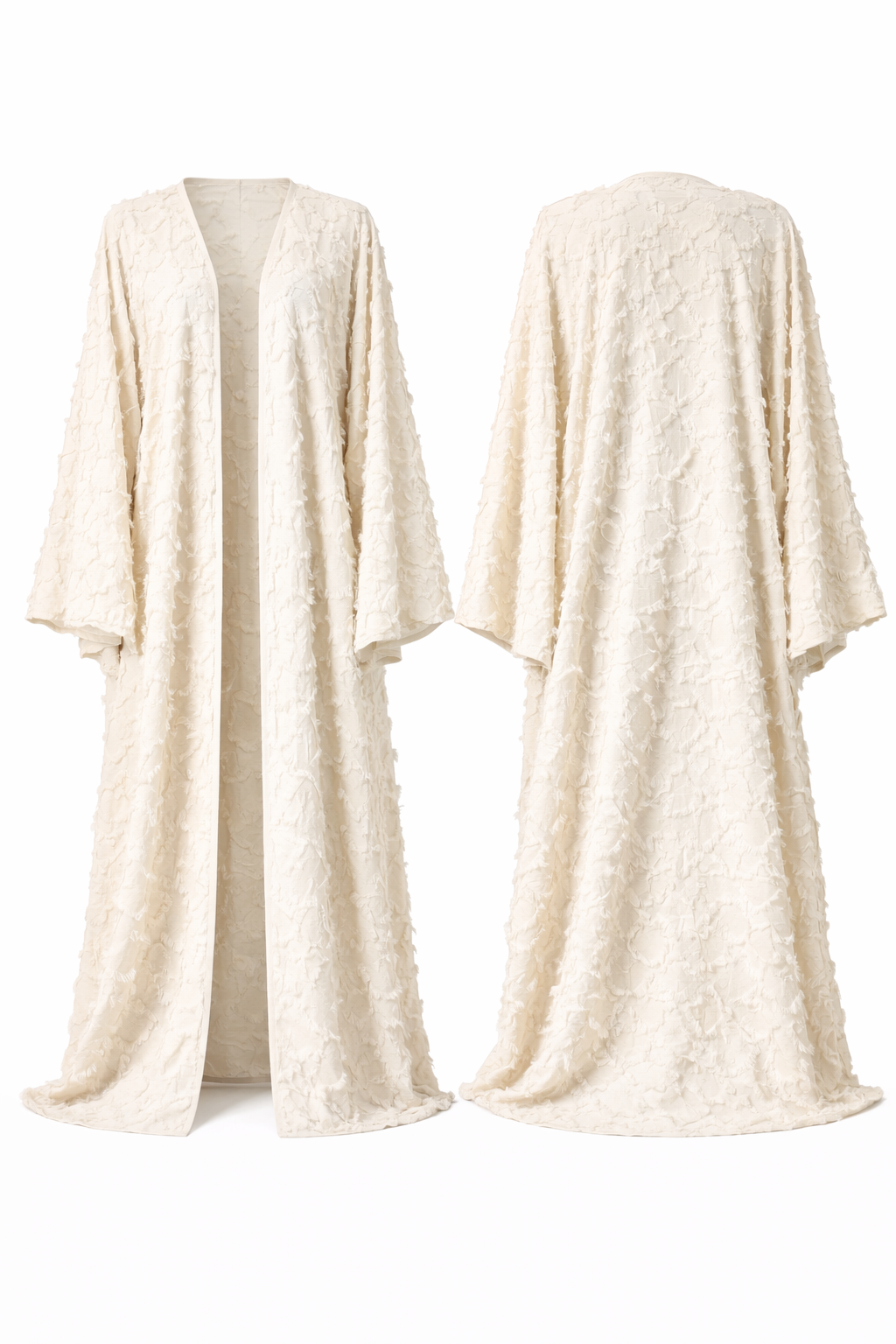 the off-white textured abaya