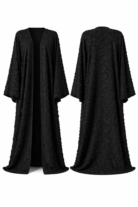 the black textured abaya