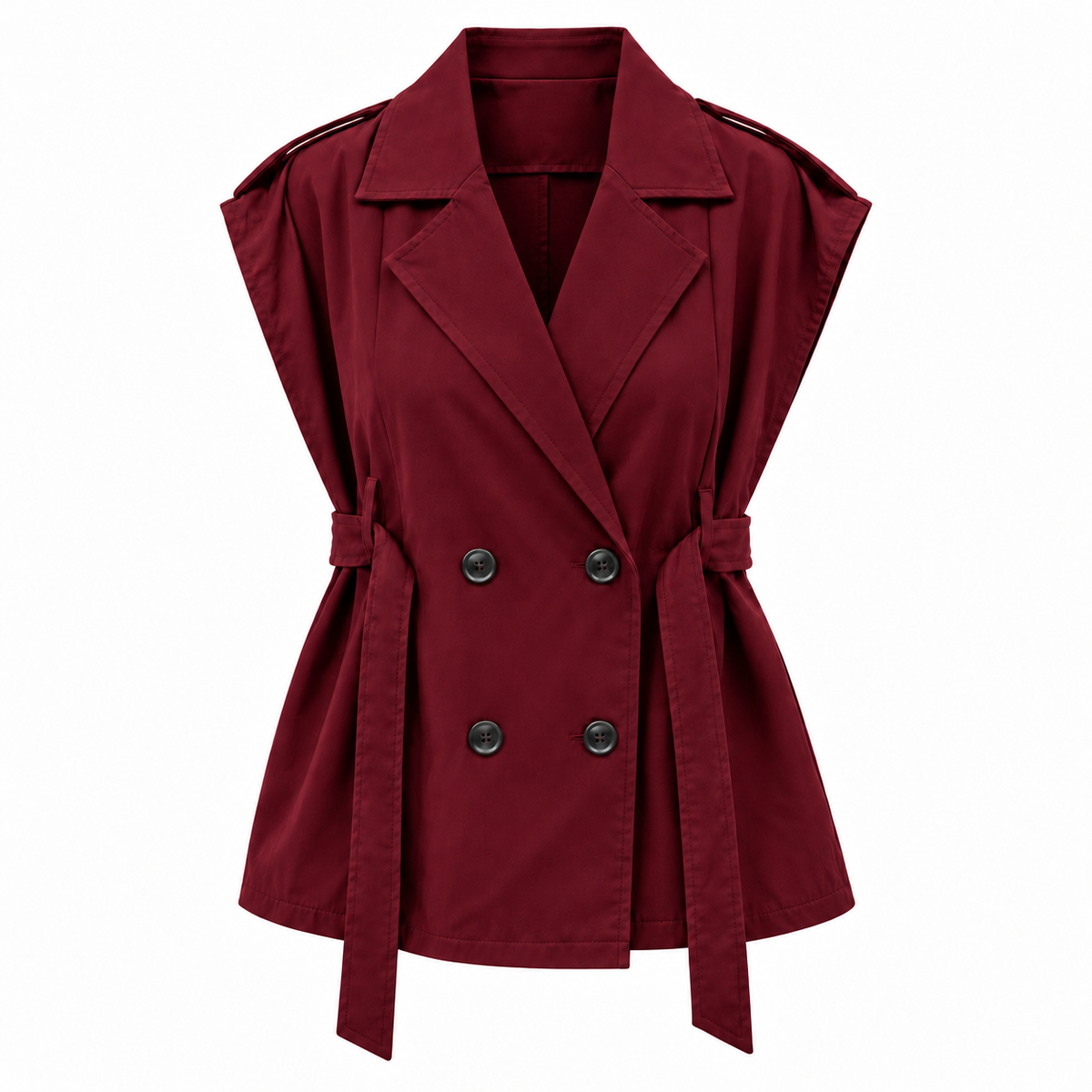 the burgundy double-breasted vest