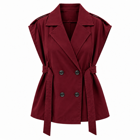 the burgundy double-breasted vest