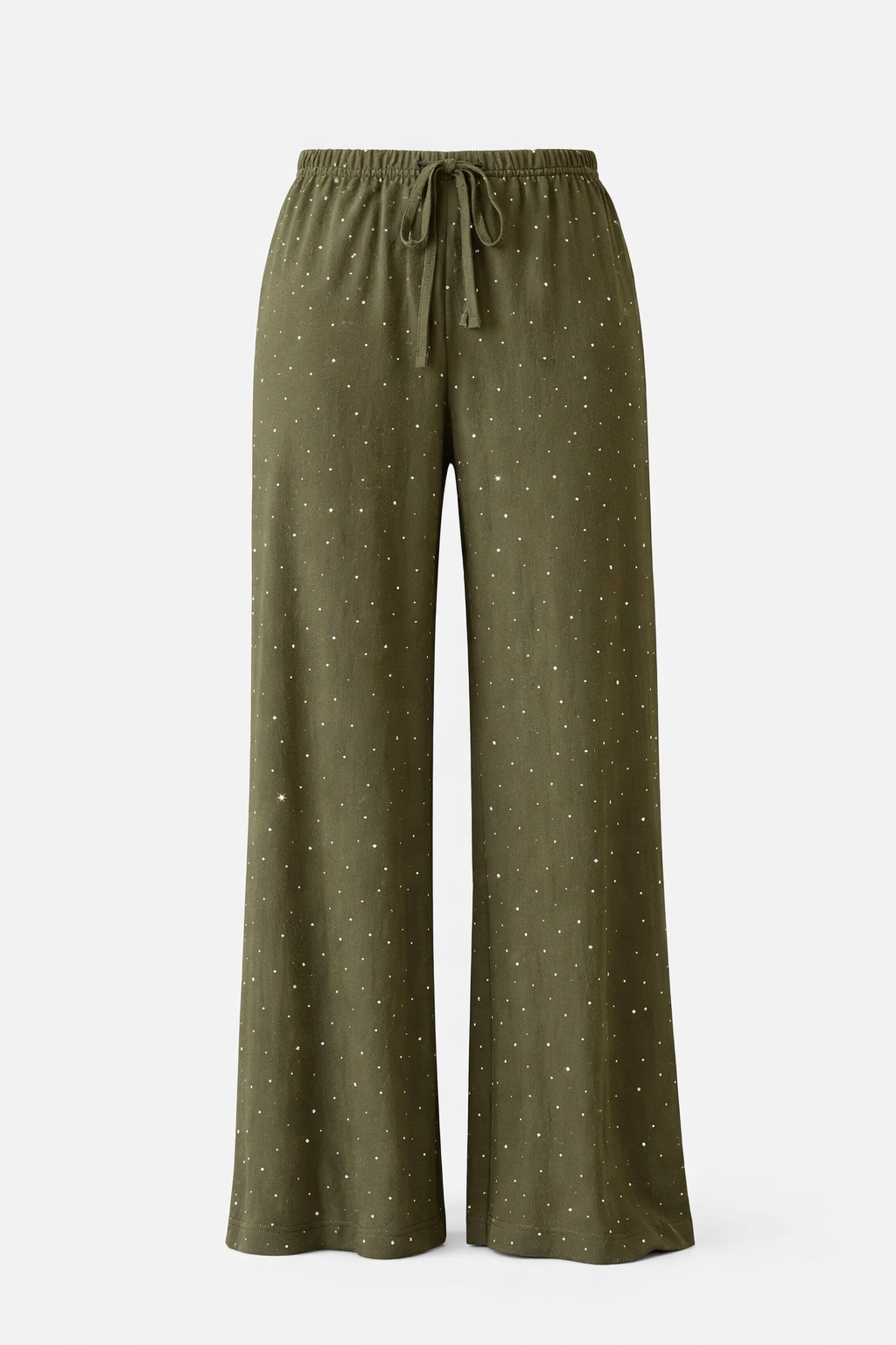 olive bling linen pants