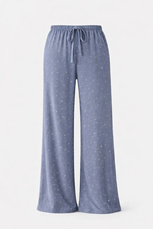 bling baby blue linen pants