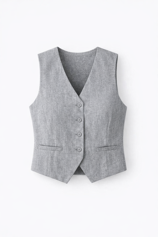 the grey linen vest